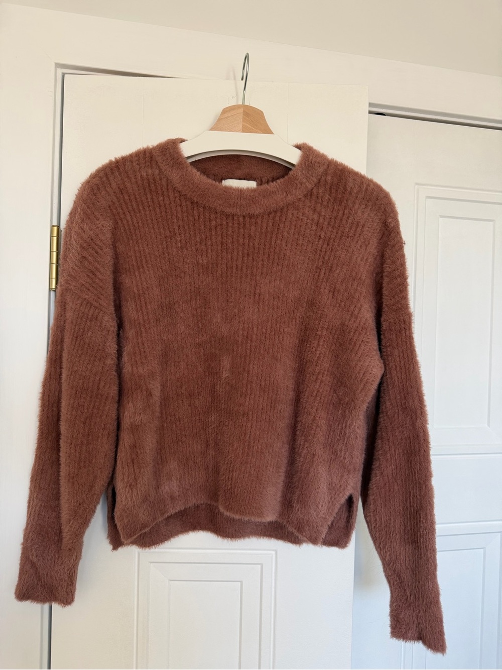 A&F Fuzzy Ribbed Crewneck Sweater